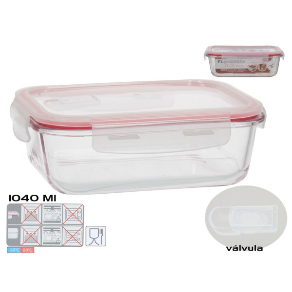 Ristkülikukujuline lõunakarp 1040 ml, 6,5 x 20,5 x 15,5 cm, kitchen&go