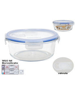 Borosilikaatklaasist lõunakarp klapiga 1300 ml, ümmargune, 8,5 x 20,5 x 20,5 cm, kitchen&go