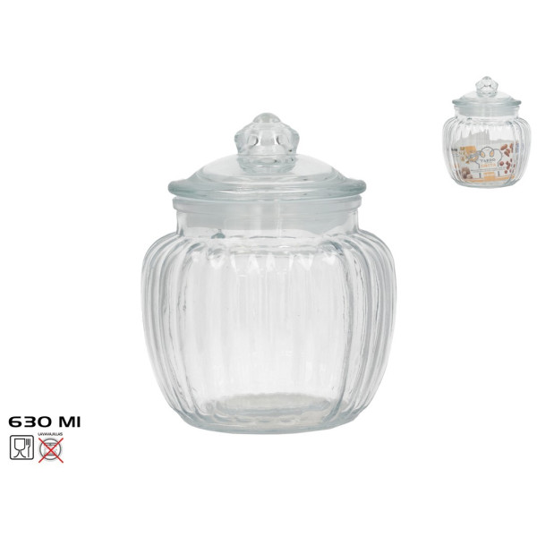 Greta klaaspurk, 630 ml, 12.00 x 12.00 x 14.00, kitchen&go