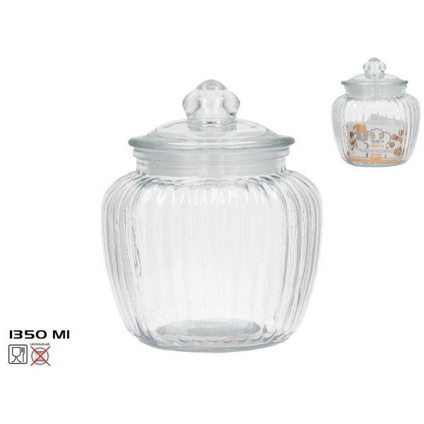 Greta klaaspurk, 1350 ml, 14.00 x 14.00 x 17.00, kitchen&go