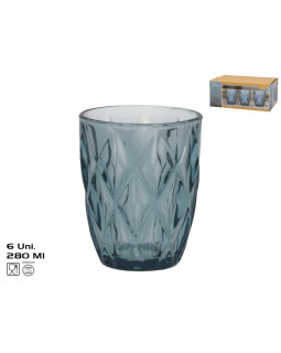 Klaastassid (6 tk) 280 ml, sinised, 10 x 8 x 8 cm, kitchen&go