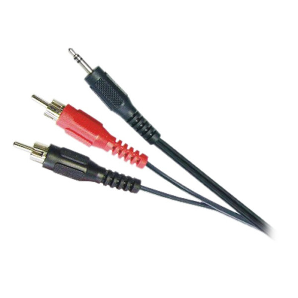 3,5 mm stereopistik - 2 x sentimeetrit/rca pistik.