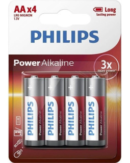 Philips alkaline lr6 (aa) leelispatareid, 4 tk/blisterpakendis, 009000312
