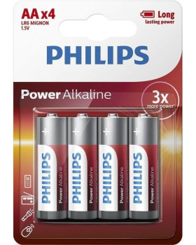 Philips alkaline lr6 (aa) leelispatareid, 4 tk/blisterpakendis, 009000312