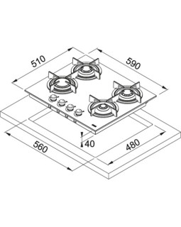 Gaasi pliidiplaat franke mythos fhcr 604 4g he bk c, 4 x gaas, 59 cm, rv-teras-foto2