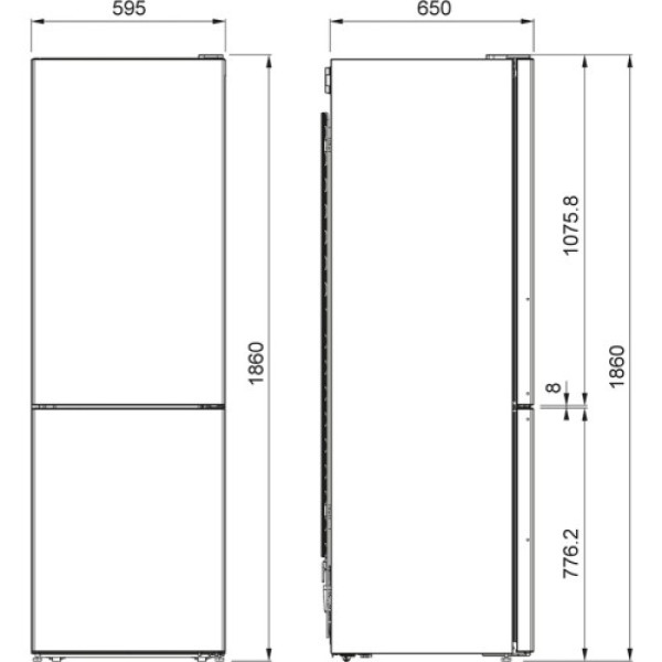 Külmik franke, 186 cm, 230/101 l, 41 db, elektrooniline, rv-teras Kodumasinad