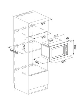 Mikrolaineahi franke, integreeritav, 25 l, 1000/900 w, must-foto2