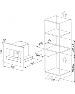 Espresso kohvimasin franke mythos fmy 45 cm xs, integreeritav, puutejuhtimine, rv teras/must klaas-foto2