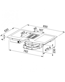 Õhupuhastiga pliidiplaat franke maris, fma 839 hi, 4 x induktsioon, 83 cm, 700 m3/h, must klaas-foto2