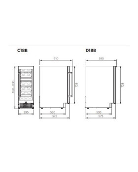 Integreeritud veinikülmik dometic d18b, 82 cm, 39 db, must-foto2