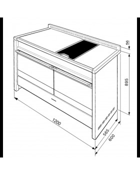 Gaasipliit smeg opera, 6 x gaas + grillplaat, 2 x elektriahi, katalüüs, pitsakivi, 120 cm, rv teras-foto2