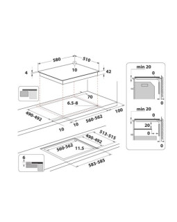 Pliidiplaat indesit, 4 x hilight, 58 cm, must-foto2
