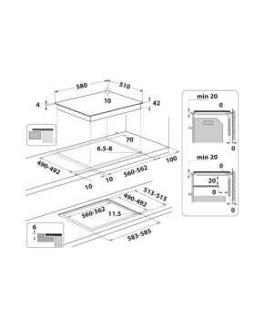 Pliidiplaat indesit, 4 x hilight, 58 cm, must-foto2