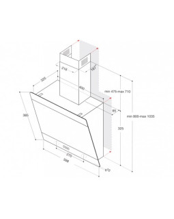 Õhupuhastaja whirlpool, seina, 60 cm, 650 m3/h, 65 db, must-foto2
