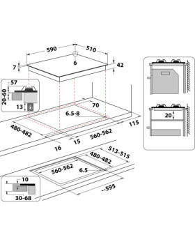 Pliidiplaat whirlpool, 4 x gaas, 60 cm, must-foto3