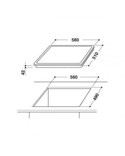 Pliidiplaat whirlpool, 4 x hilight, 58 cm, must-foto2