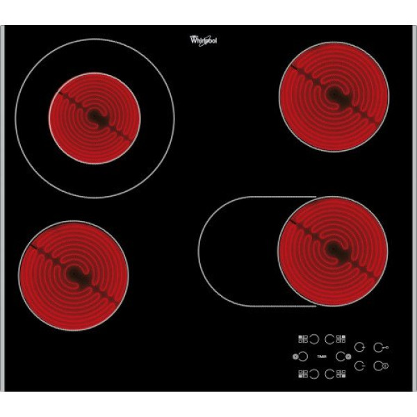 Pliidiplaat whirlpool, 4xhilight, 58cm, must Kodumasinad