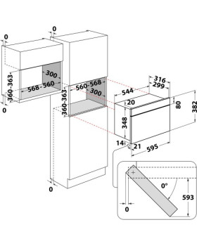 Mikrolaineahi whirlpool, integreeritav, 22 l, 700/750 w, valge-foto2