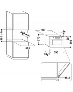 Mikrolaineahi whirlpool, integreeritav, 31 l, 800/1000 w, valge-foto2