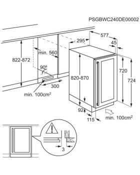 Veinikülmik aeg 82 cm, integreeritav, puutejuhtimine, must+klaas-foto3