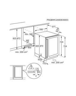 Veinikülmik aeg 82 cm, integreeritav, puutejuhtimine, must+klaas-foto2