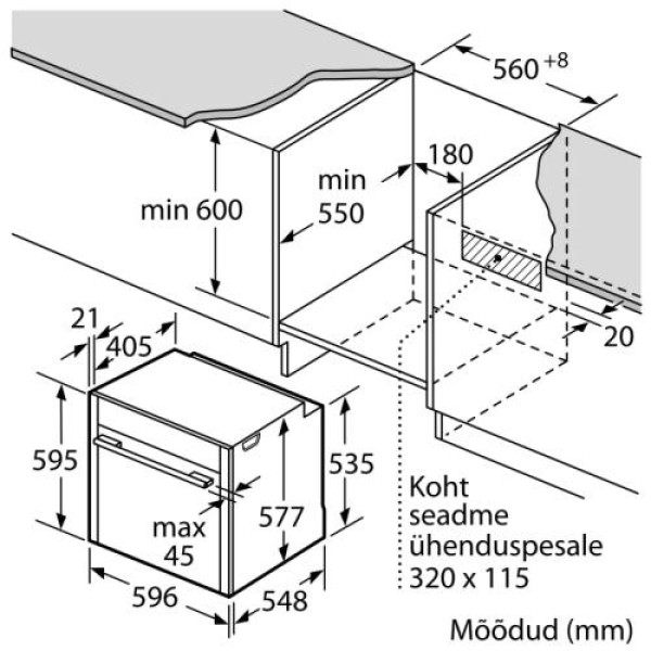 Ahi neff, 71 l, a+  pürolüüs, must/rv-teras