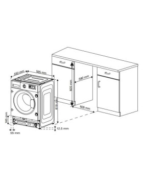 Pesumasin beko, 9 kg, integreeritav, 1400p/min, inverter, valge-foto2