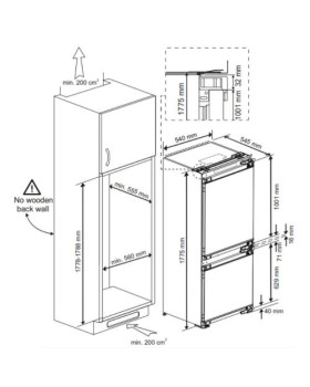Külmik beko, integreeritav, 177,5 cm, 185/69 l, 38 db, elektrooniline juhtimine, nofrost, valge-foto2
