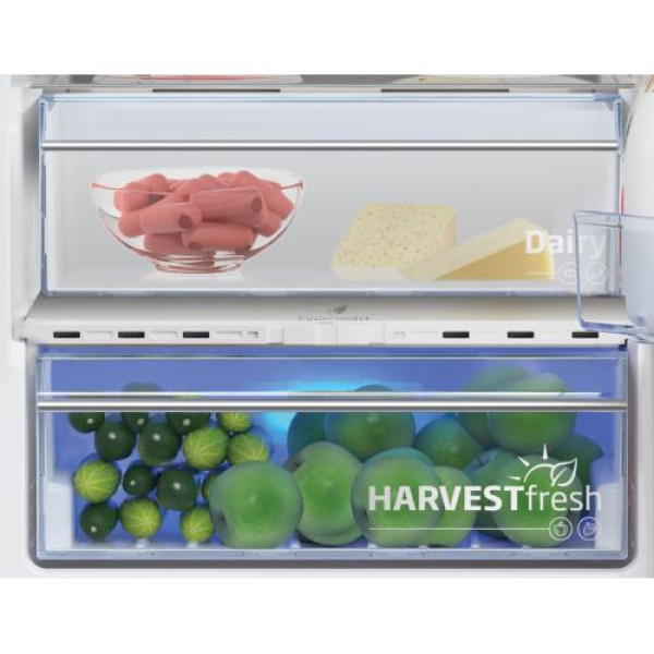Külmik beko, integreeritav, 193,5 cm, 215/69 l, 32 db, elektrooniline juhtimine, nofrost, valge