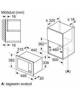 Mikrolaineahi bosch, integreeritav, 20 l, must, 800 w-foto5