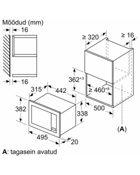 Mikrolaineahi bosch, integreeritav, 20 l, must, 800 w-foto5