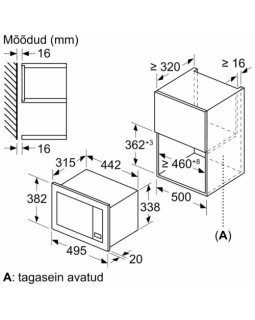 Mikrolaineahi bosch, integreeritav, 20 l, must, 800 w-foto4