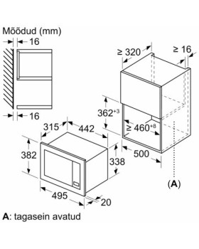 Mikrolaineahi bosch, integreeritav, 20 l, must, 800 w-foto4