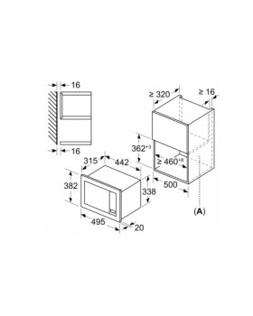 Mikrolaineahi bosch, integreeritav, 20 l, 800 w, valge-foto2