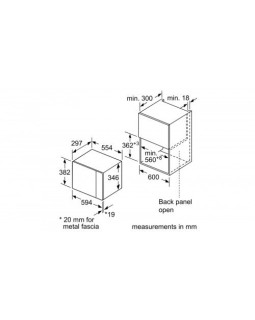 Mikrolaineahi bosch, integreeritav, 20 l, 800 w, must/rv teras-foto3