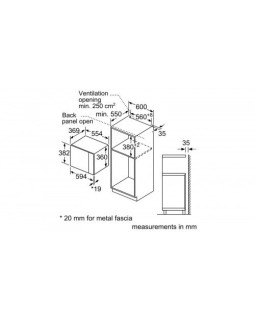 Mikrolaineahi bosch, integreeritav, 25 l, 900 w, must/rv teras-foto4