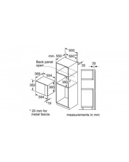 Mikrolaineahi bosch, integreeritav, 25 l, 900 w, must/rv teras-foto5