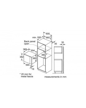 Mikrolaineahi bosch, integreeritav, 25 l, 900 w, must/rv teras-foto5