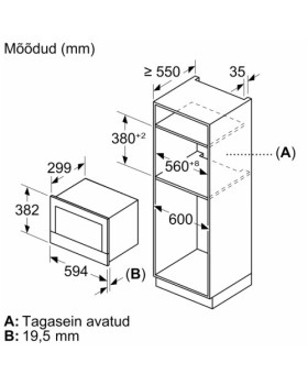 Mikrolaineahi bosch, integreeritav, 21 l, 900 w, must-foto4