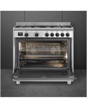 Gaasipliit smeg concerto, 5 x gaas, elektriahi, aurupuhastus, 90 cm, rv teras-foto2