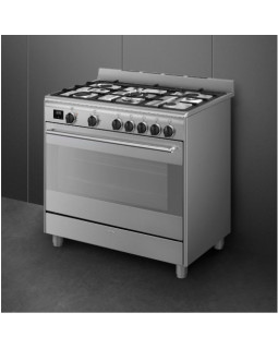 Gaasipliit smeg concerto, 5 x gaas, elektriahi, aurupuhastus, 90 cm, rv teras-foto3