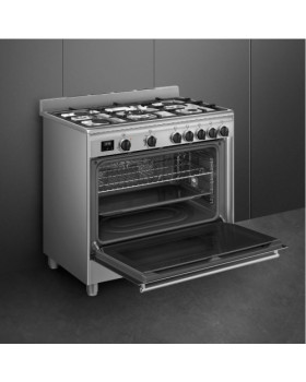 Gaasipliit smeg concerto, 5 x gaas, elektriahi, aurupuhastus, 90 cm, rv teras-foto4