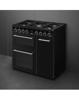 Gaasipliit smeg classic, 5 x gaas, 3 x elektriahi, aurupuhastus, 90 cm, must-foto2