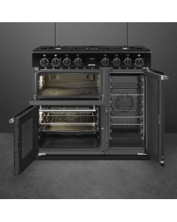 Gaasipliit smeg classic, 5 x gaas, 3 x elektriahi, aurupuhastus, 90 cm, must-foto3