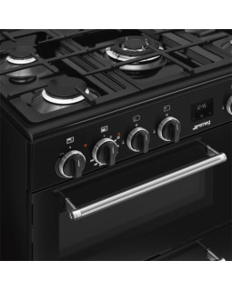 Gaasipliit smeg classic, 5 x gaas, 3 x elektriahi, aurupuhastus, 90 cm, must-foto6