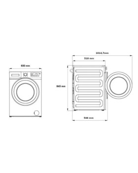 Pesumasin beko, eestlaetav, 8 kg, 1400 p/min, inverter-foto2