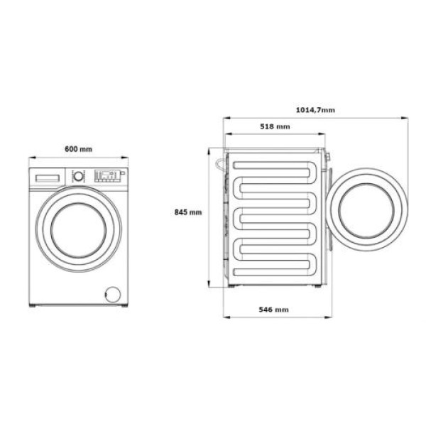 Pesumasin beko, eestlaetav, 8 kg, 1400 p/min, inverter