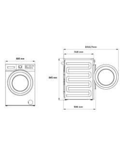 Pesumasin beko, eestlaetav, 8 kg, 1400 p/min, inverter, must-foto4