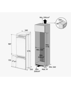 Külmik samsung, 177 cm, 190/74 l, 35 db, integreeritav, nofrost, elektrooniline juhtimine, valge-foto7