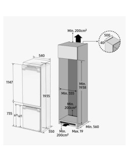 Külmik samsung, 194 cm, 224/74 l, 35 db, integreeritav, nofrost, elektrooniline juhtimine, valge-foto4